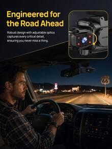 4-Channel 360° Dash Cam, Front/Rear/Left/Right View, 3.16-Inch Screen, Built-In Night Vision, Sensitive Motion Detection Recording, Parking Monitoring, Reverse Assistance, 150mAh Battery - Dash Cam - View 8