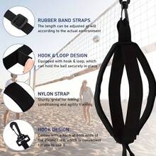 1pc Elastic Volleyball Trainer Adjustable Spike & Pass Practice Band With Jump Height Assist Training Strap - Black - View 7