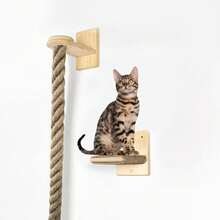 Cat Climbing Rope, Cat Climbing Rope With Full-Size Scratching Board, Equipped With Climbing Rope, Large Ladder And Resting Platform - Promote Healthy Habits, Bring Endless Fun. (51.18in) - Brown - View 4
