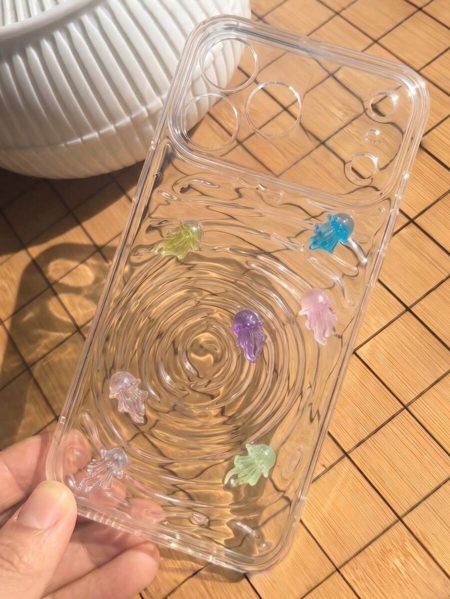 1個 INS 風格貝殼海星珍珠水波紋創意透明手機殼 適用於 iPhone 17 Air 16 15 14 13 12 11 Pro Max Plus 柔軟矽膠背蓋