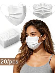 20pcs Individually Wrapped 3-Ply Neutral Face Masks, Full Protection, Suitable For Daily Shopping And Public Places - Multicolor - View 9
