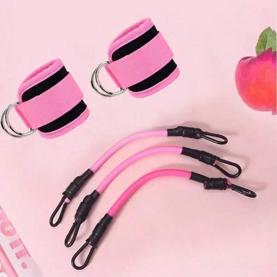 3 pezzi Allenatore elastico per fianchi, sollevamento glutei, resistenza caviglie, anelli per caviglie, corda di tensione fianchi-gambe, modellante e snellente - Multicolore - Visualizzare 1