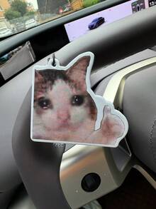 Thumbs Up Crying Cat Meme & Live Laugh Toaster Bath Funny Car Air Freshener, 60-90 Days Long Lasting, Alcohol-Free, Odor Eliminator Air Purifier, Hanging Aroma Ornament For Car Bedroom Bathroom, Cute Funny Auto Decor & Multi-Purpose Bookmark - Coffee + Vanilla + Amber (Reinforced) Scent - View 15