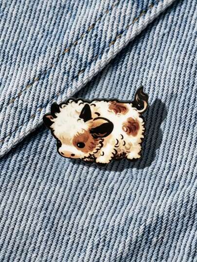 1pc Soft Cute Little Cow Brooch, Healing Style Adorable Youthful Texture, Fade-Resistant Exquisite Small Alloy Badge, Perfect For Denim Jackets And Bags, Instant Outfit Highlight, Suitable For Gifts Or Personal Use