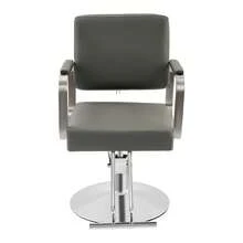 FOGGBET 360° Rotatable Salon Chair, Barber Chair With Hydraulic Height Adjustable, Barber Chair With Hydraulic Pump, 440lbs Multi-Function Hair Chair With Footrest & PU Cushion For Hair Salons, Barber Shops & Home (Grey+Silver) - Gray + Silver - View 9