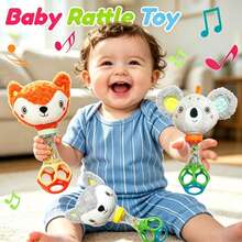 Cute Handheld Rattle (Fox & Koala) Baby Grade Vibration Bell Toy, Grip & Sensory Training, Visual & Auditory Development, Thanksgiving Birthday & All Holiday Gift - 彩色 - 查看 2