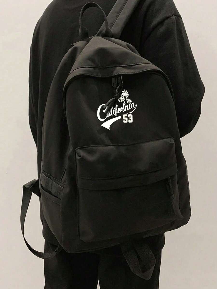 Mochila de moda para hombre, con estampado de patrón de California, bolsa de gran capacidad para desplazamientos, adecuada para la escuela, la universidad, los viajes y el camping - Multicolor - Ver 1