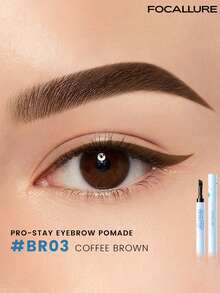 FOCALLURE 1.4g Pro-Stay 防暈染眉彩膏，2合1 3D 附刷眉彩膏，防水防汗眉色膏，填補並修飾眉毛，日常彩妝 - #BR03 COFFEE BROWN - 查看 2