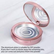 1pc 10g ABS Material Makeup Powder Case With Built-In Mirror And Sponge, Empty Cosmetic Dispenser Box For Loose Powder/Pressed Powder, Portable Makeup Container, False Eyelash Storage Box With Mirror Double Layer Powder Box DIY Pressed Powder Blush Box, Cosmetic Dispenser, Rose Gold And Pink Optional, Holiday Gift Choice, Halloween, Christmas, Holidays, Father's Day - Multicolor - View 7