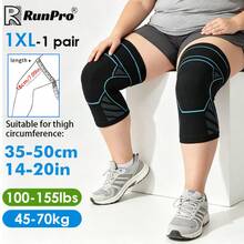 RPPR 1 Pair Extra Large High Elasticity Anti-Roll Heavy Duty Compression Knee Sleeves, Breathable Comfortable Plus Size Knee Support, Unisex Super Large Knee Braces, Black/Grey/Blue, XL-3XL, Suitable For Weight Up To 300 Lbs/136 Kg - Multicolor - View 14