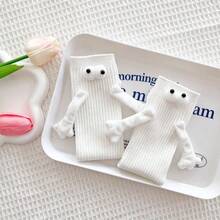 1 Pair/4 Pairs Magnetic Hand-Holding Socks, Novel And Fun Socks For Women And Men, Suitable For Couples, Gift For Boyfriend, Cute Mid-Calf Socks - Multicolor - View 4