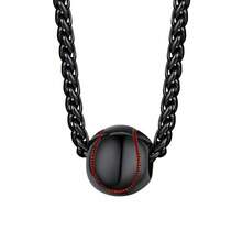 Men's Punk Cuban Chain Sports Necklace, 3D Stereo Football & Baseball Pendant Silver Soccer Neck Chain - Gold Volleyball Necklace - View 9