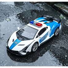 藍白警車玩具，聲光開門仿真超級跑車模型，3D POLICE 警用裝飾塗裝，生日聖誕新年兒童節精緻禮盒包裝，優質玩具 - 彩色 - 查看 2