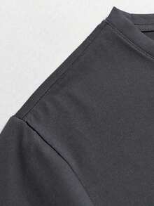 Plus Size Streetwear Sports Style PARIS Print T-Shirt, Summer Men's Basketball Running Training Casual T-Shirt - Dark Grey - View 6