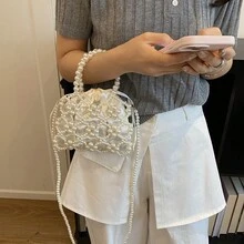 高級法式鏤空珍珠女款包 2026新款時尚百搭手提串珠包 手機肩背斜背包 - 多色 - 查看 5