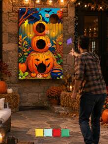 7/2pcs Banner Permainan Lempar Halloween - Pola Menakutkan, Tengkorak, dan Kelelawar, Sempurna untuk Permainan Keluarga, Pesta Kebun, dan Perayaan Musiman. Dekorasi Halloween, Ciptakan Suasana Meriah. - beraneka warna - View 6