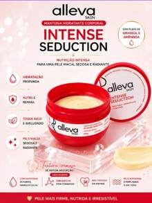 Manteiga Hidratante Corporal Alleva Intense Seduction 200g Nutrição Profunda Pele Macia Perfumada Hidratação Intensa - Manteiga de Karité - Visão 2