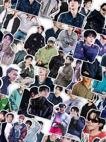 70入 ATEEEZZ Golden Hour Part.4 Adrenaline 貼紙，限量版 K-Pop 貼紙含全成員照片，Atiny 粉絲收藏品，DIY 水壺、筆電、手機殼裝飾，完美 K-Pop 周邊禮物 - 彩色 - 查看 1