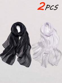 FADZOYLE 1 pièce Écharpe de couleur unie, texture satinée lisse et brillante, froissée, châle, enveloppe, hijab long et doux, peut être utilisé comme foulard/bandeau/couvre-plage d'été/sarong/accessoire pour cheveux, convient pour les occasions quotidiennes, les voyages, les mariages, les fêtes, les mariées, les vacances, la prière et le pèlerinage - foulard - Voir 24