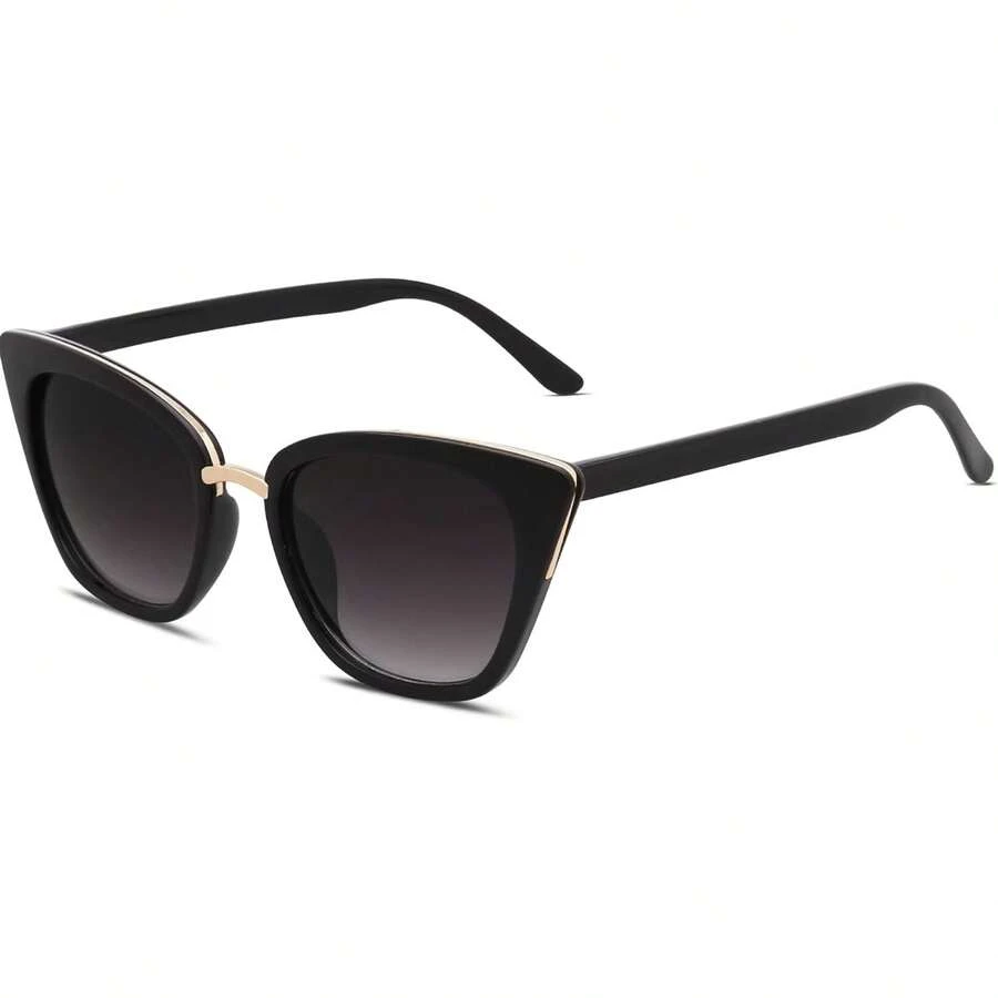 SOJOS SJ2052 - anteojos de sol de diseño de ojo de gato - gris (Negro/Gris) - Ver 1