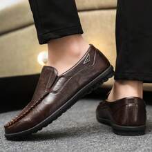 Men's Lightweight Comfortable Walking Shoes, Lace-Up Casual Sneakers - Dark Brown - View 4