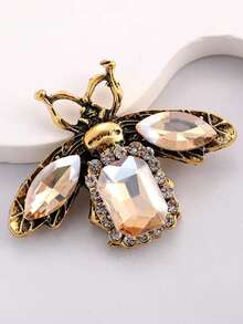1pc New Rhinestone Brooch Cute Creative Bee Anti-Exposure Corsage Personalized Colorful Pin Suit Clothing Accessory - Bee Anti-exposure Corsage - View 4