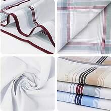Set Sapu Tangan Kotak-kotak Klasik 12 Buah, Sapu Tangan Saku Pria, Lembut dari Katun Murni, Sapu Tangan Unisex - MultiWarna - View 7