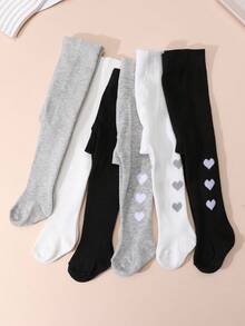 6 Pasang Celana Ketat Bayi Perempuan Warna Polos Motif Hati yang Lucu, Legging Lembut dan Nyaman, Cocok untuk Pemakaian Sehari-hari Anak Perempuan - MultiWarna - View 8