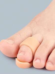 2pcs Toe Caps, Suitable For Bent, Curved And Claw Toes, Gel Toe Caps, Silicone Toe Pads, Silicone Toe Protectors, Toe Support Caps - 均碼 - 查看 7