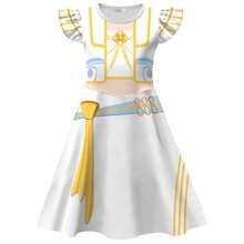 1套兒童KPDH Rumi-1Zoey Mira Cosplay女童服裝，飛袖洋裝，適合4-12歲女孩，萬聖節、聖誕節、生日派對、歌手嘉年華、動漫女團表演流行洋裝 - 彩色 - 查看 18