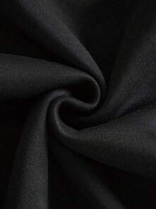 Sudadera con capucha de talla grande para hombre con gráfico de letras & figuras, bolsillo y cordón, para otoño. - Negro - Ver 3