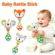 Cute Handheld Rattle (Fox & Koala) Baby Grade Vibration Bell Toy, Grip & Sensory Training, Visual & Auditory Development, Thanksgiving Birthday & All Holiday Gift - 彩色 - 查看 11