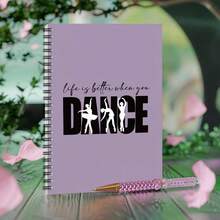 1pc Elegant Ballet-Themed Spiral Notebook With Horizontal Line Ruled Pages - Ballet Barre Cover For Dance Practice Journal, Ballet Dancer Gift, School & Office Supplies (For Ballerinas, Instructors) School Supplies - B - View 3