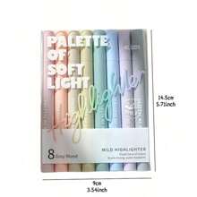 1Pc/8Pcs Axe-Shaped Soft Tip Glow Highlighters, Soft Light Marker Pens, Eye-Friendly Pastel Ink, Perfect For Note Marking, Journal Decor, Doodling, Study, Office Work And DIY Crafts, Popular Back To School Stationery. - Multicolor - View 5