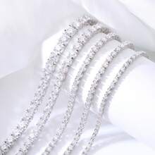 2mm-5mm 100% 莫桑石網球手鍊 925 純銀鍍白金 通過鑽石檢測儀檢測附 GRA 證書 女款禮物珠寶 - 白色 - 查看 13