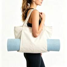 Yoga Mat Storage Fabric Tote Bag, Large Capacity Sports Fitness Bag, Wide Strap Commuter Shoulder Bag, Lightweight And Durable Bag - Multicolor - View 12