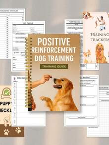 Cuaderno de entrenamiento de perros con refuerzo positivo, cuaderno guía de entrenamiento de perros con refuerzo positivo, libro de registro de entrenamiento de mascotas - A - Ver 3