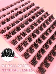 100pcs C-Curl Cluster False Eyelashes, Segmented Single Lash, Pointed Tip Individual Lashes, Lash Clusters, Individual Lashes, False Eyelashes - Black - View 3