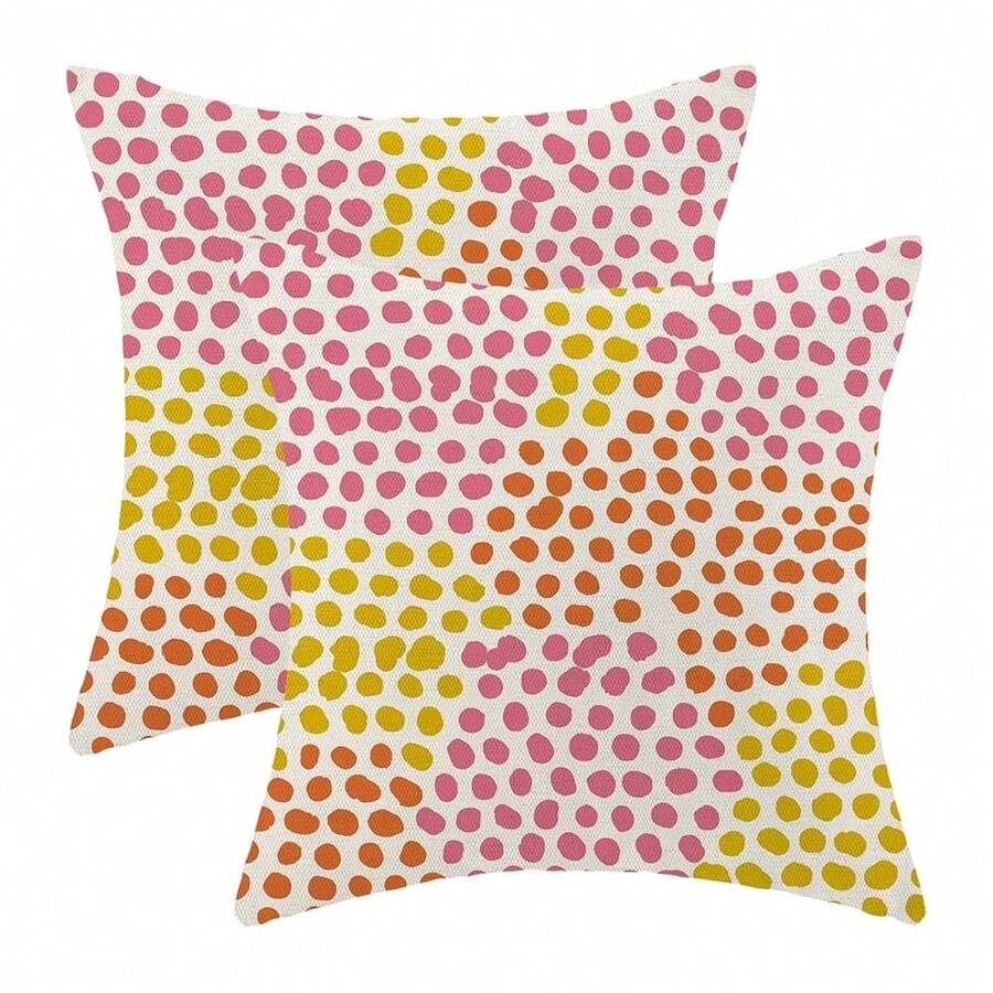 Aqua Teal Cream Polka Dot Pillow Covers 18x18 Inch Set Of 2 Boho Outdoor Decor Throw Pillows For Couch Modern Design Watercolor Aesthetic Decorative Cushion Cases For Home Sofa Bed Decorations - 水藍綠色白色波點圖案 18 吋 x 18 吋(2 件裝) - 查看 1