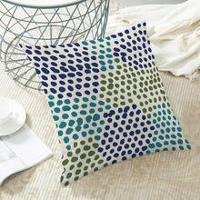 Navy Blue Teal G Reen Polka Dot Pillow Covers 18x18 Inch Set Of 2 Boho Outdoor Decor Throw Pillows For Couch Modern Design Watercolor Aesthetic Decorative Cushion Cases For Home Decorations - 海軍藍青色G背波點18吋x18吋(2件裝) - 查看 5
