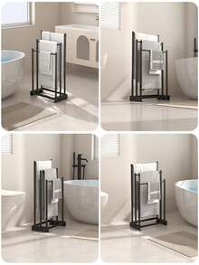 1 pieza Toallero de baño, tipo de pie, toallero minimalista para bañera, toallero, estantería de almacenamiento de baño resistente, adecuado para baño, dormitorio, cocina, cuarto de almacenamiento, lavandería - Adecuado para varios tipos de habitaciones. - Multicolor - Ver 2