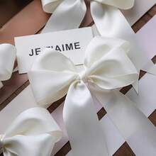 25 Yards Beige Ribbon Satin Ribbon Braiding Thin Ribbon Silk Gift Fabric Tie Cake Packaging - Beige - View 3