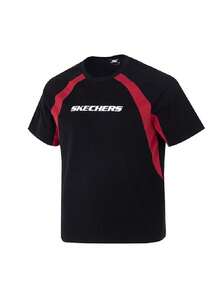 Skechers Men's Casual Commute T-Shirt, Soft And Comfortable Short Sleeve, P225U126-00GZ - Black and Red - View 6