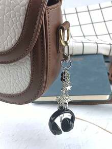1pc Cute Creative Earphone Bead Chain Keychain Phone Strap Pendant Backpack Hanging Decoration Accessory, Ideal Gift For Friends/Besties/Family - Multicolor - View 5