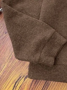 Plus Size Women's Cute Cat Print, Unique Casual Long Sleeve Sweater, Suitable For Autumn/Winter Daily Wear, Perfect Gift For Pet Lovers - Coffee Brown - View 8