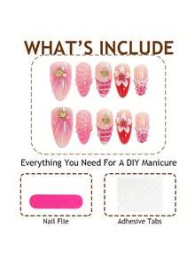 10Pcs Sweet Pink Gradient Press On Nails, 3D Lily Flower & Mermaid Shell Starfish French Pink Ombre False Nails, Summer Nails,Suitable For Daily Wear And Holiday Gifts - Multicolor - View 7