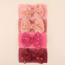 4pcs 0-4 Years Old Baby Girl Headbands, Bow Headbands Toddler Girls Spring Clothing, Baby Summer Clothing, Candy Color Ice Cream Color Headbands, Children Headbands, Children Accessories Celebration Day Anniversary Party Decoration, Children Gifts, Can Be Worn At Home Or Outdoors, Birthday Decoration, Photography Props - Multicolor - View 12