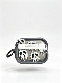 1pc Graffiti Skull Design Protective Case Compatible With Airpods Pro 3, Pro 2, 3, 4 - White - View 8