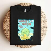 Maglietta da donna con stampa Modest Mouse e la canzone "Built To Spill Music" per uomini e donne, tutte le taglie - nero - Visualizzare 3