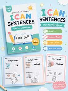 Cute Children's Sentence Description Practice Book English Handwriting Training & Learning Activity Book Back To School Season Learning Tracing Book Teacher Reward Copybook - Multicolor - View 2